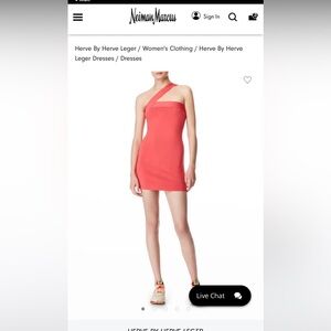 Herve Leger One-Shoulder Pink Dress